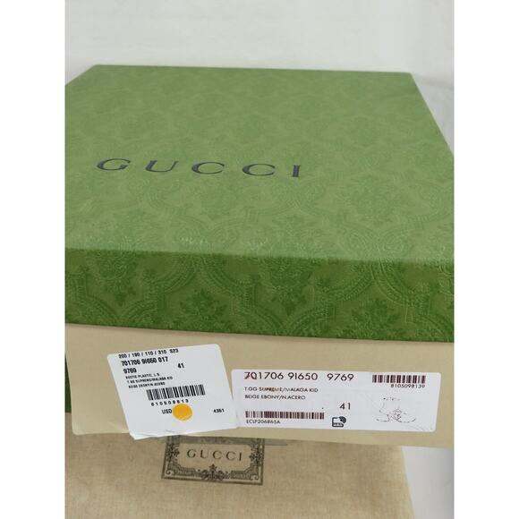 GUCCI 70170 SUPREME LEATHER BELT GG METAL LOGO MONOGRAM BEIGE SHORT ZIP BOOTS 41 - Picture 13 of 13